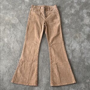 American Eagle Outfitters Button Up Tan Corduroy Wide Leg Pants